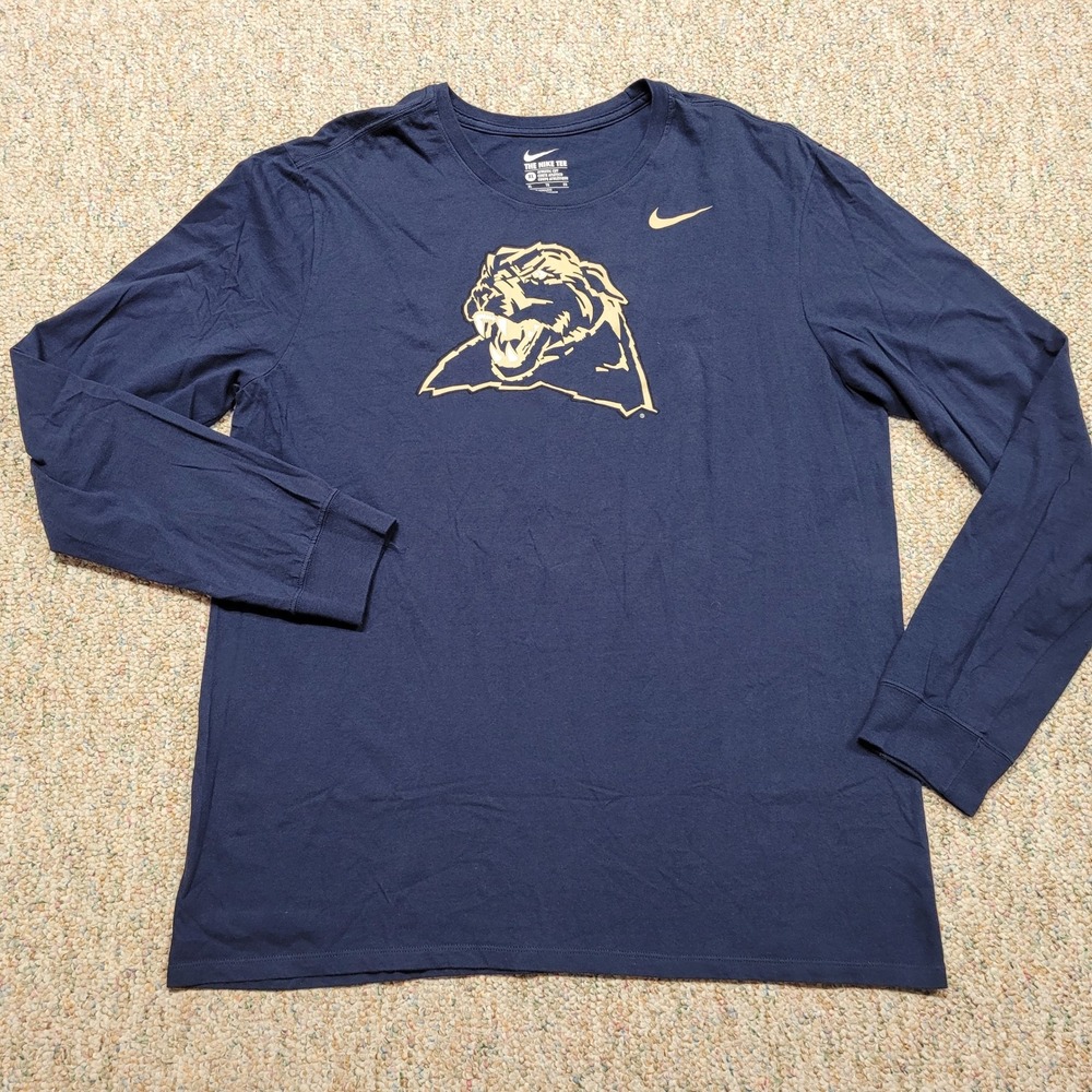 Nike Pitt Panthers Shirt Mens XL Blue Long Sleeve Athletic Cut Sportswear NCAA